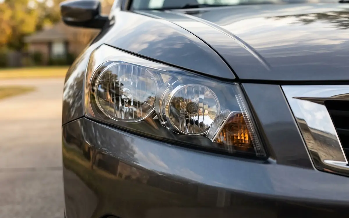 Headlight after restoration Fort Worth, clear and restored